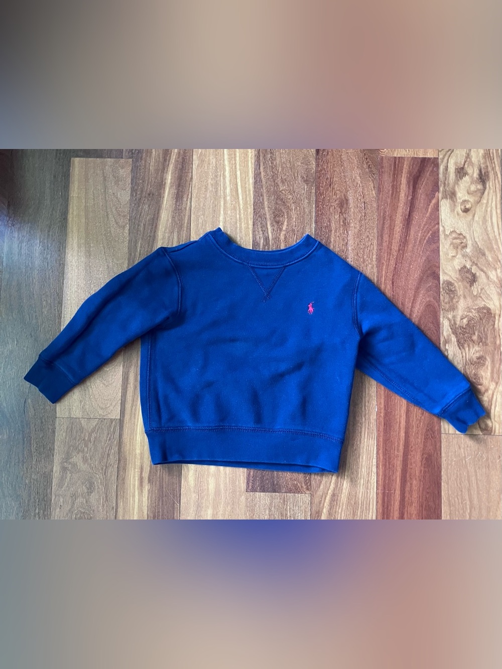 Polo by Ralph Lauren Kids Blue Crewneck Sweatshirt with Pink Pony